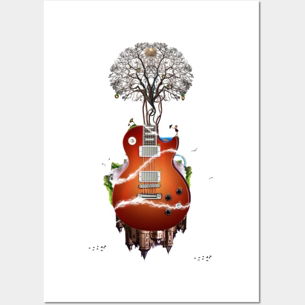 guitar and tree of life Wall Art by I-Heart-All